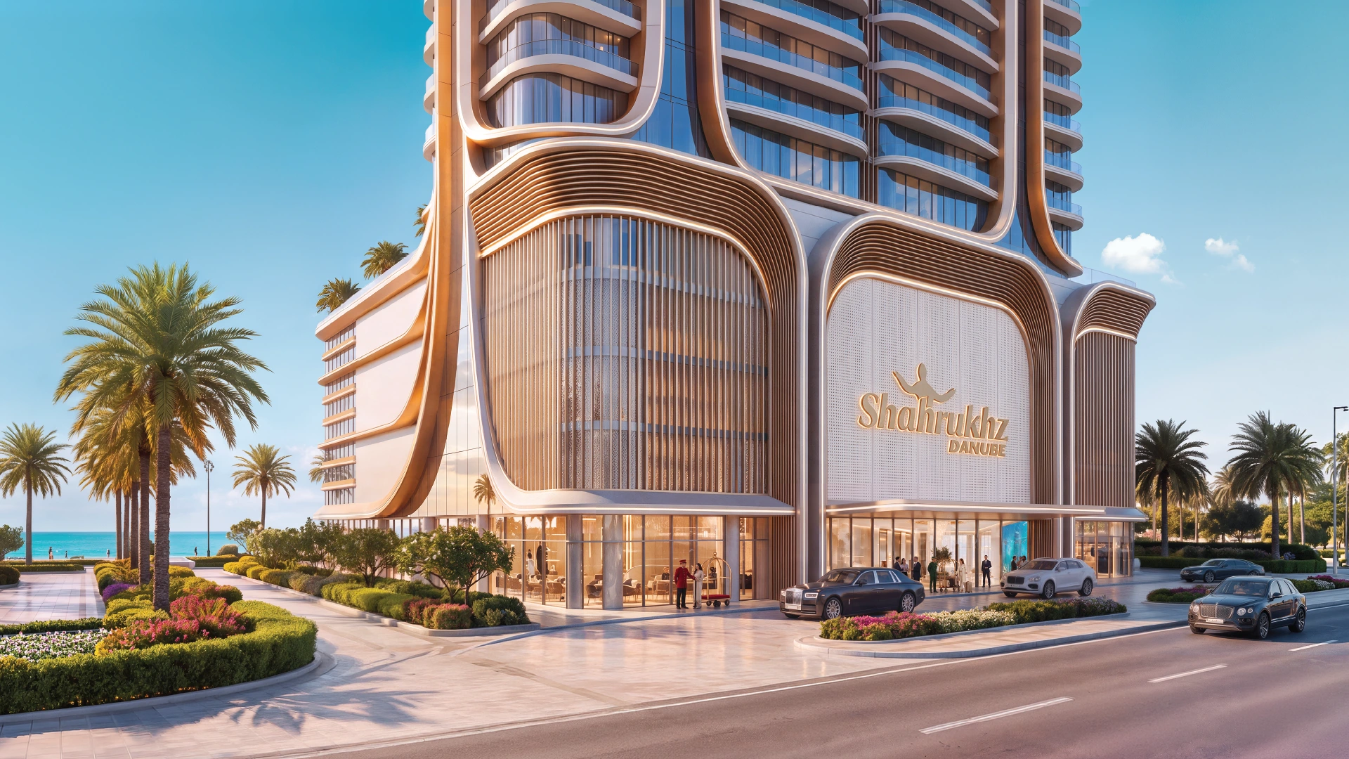 Shahrukhz Residences waterfront architecture, developer rendering